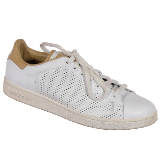 Worn 1x ADIDAS Stan Smith Sneakers Trainers White & Tan Sz. 10 Leather main image 6